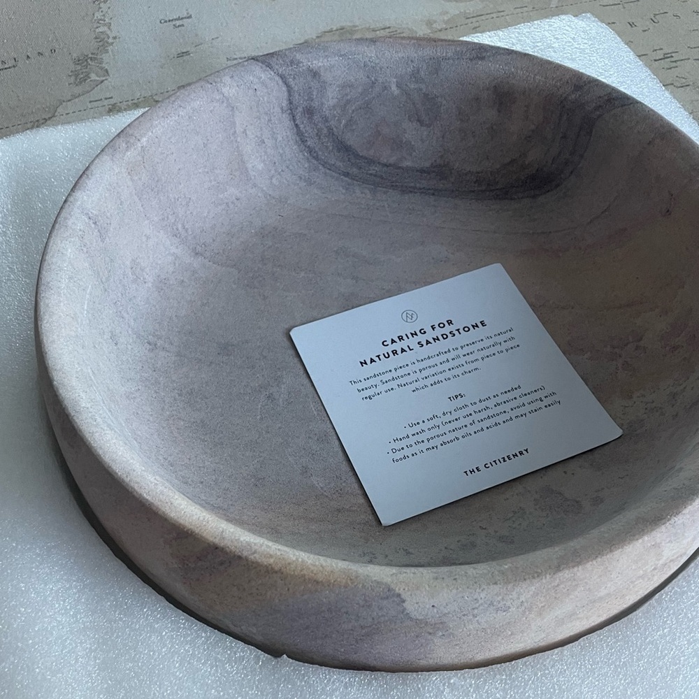 🆕The Citizenry ESHANA Bowl Sandstone Handcrafted - Picture 6 of 6